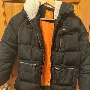 Orolay Kids Black Puffer Jacket with Orange Lining
